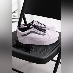 Vans Old Skool Platform Sneakers Lavender Suede Charcoal Women’s 8.5